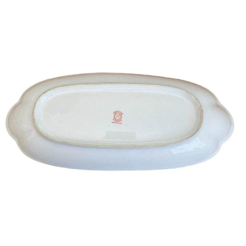 Vintage Noritake Celery Dish Lake Sunset Cottage Scene Hand Painted 12